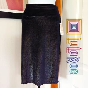 NWT LuLaRoe Cassie Pencil Skirt, Women's Size S, Shimmer Navy Blue